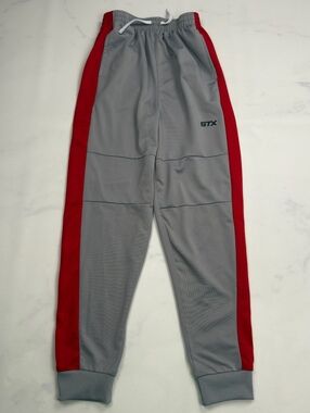 STX Athletic Track Pants Gray Red Side Stripe - Boys M